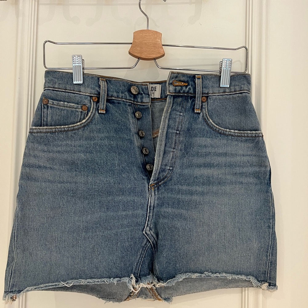 Agolde Light Blue Denim Skirt